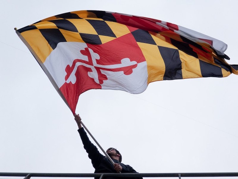 **FILE** Maryland flag waving from the upper deck at M&T Bank Stadium (Austin Kirk via Wikimedia Commons)