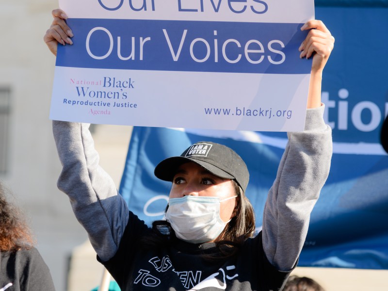 Abortion rights rally at the Supreme Court, Jackson Women's Health v. Dobbs. Photo credit: Shala W. Graham