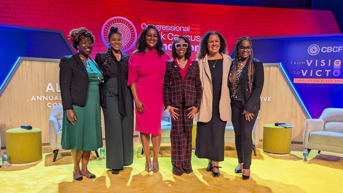 The “Beyond the Algorithm: AI and Black Lives” panel during the 2024 Congressional Black Caucus Foundation Annual Legislative Conference featured: moderator Afua Bruce, founder and principal of ANB Advisory Group; Nicole Jefferson, vice president of U.S. Government Affairs at Dell Technologies; Chanelle Hardy, head of Civil Rights at Google; New York Democratic Congresswoman Yvette Clarke; Safiya Noble, Ph.D., professor and author; and the Brookings Institution’s Nicol Turner-Lee. (Brenda C. Siler/The Washington Informer)