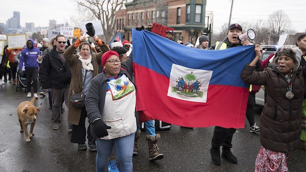 **FILE** Around 500 people gathered in St. Paul to march in support of immigrants and protest Republican President Donald Trump's immigration policies. The protesters called for the end of deportations, the Muslim travel ban, and discrimination against undocumented immigrants. They spoke in support of DACA (Deferred Action for Childhood Arrivals) and TPS (Temporary Protected Status) for countries like El Salvador and Haiti. (Fibonacci Blue via Wikimedia Commons)