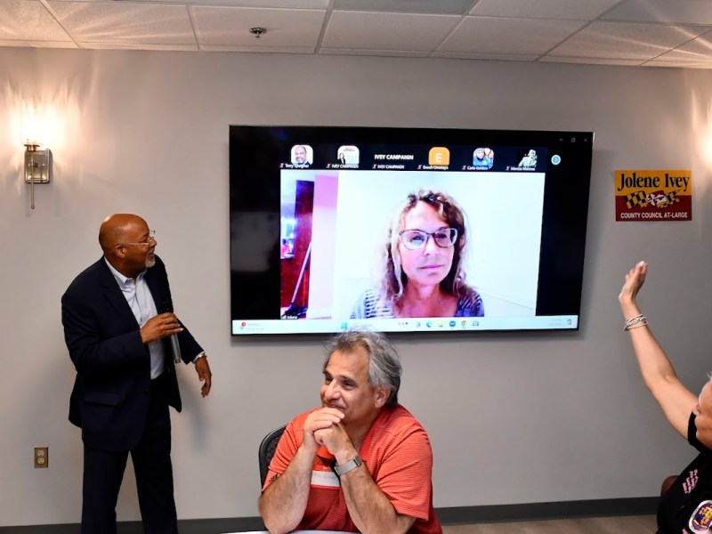 County Council Chair Jolene Ivey (D) gave thanks to her supporters via Zoom as she was suffering from COVID. (Robert R. Roberts/Washington Informer)