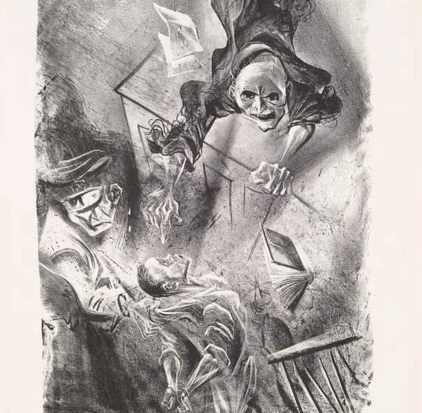 William Gropper, Justice from Capriccios, 1953–59. Lithograph, 16 1/8 × 12 ½ in., Collection of Harvey and Harvey-Ann Ross