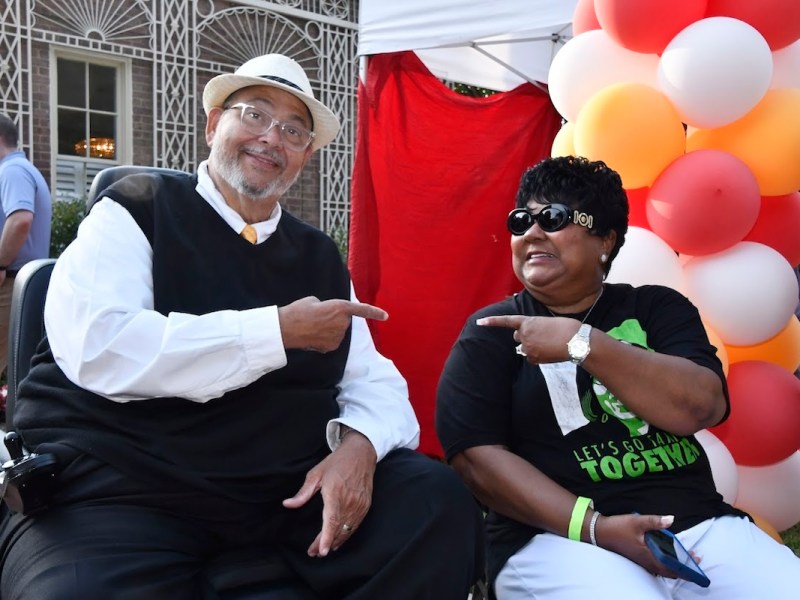 Bowie Mayor Tim Adams, who announced his intention to run for the County Council At-Large seat, pictured with former Delegate Cheryl S. Landis. (Robert R. Roberts/The Washington Informer)