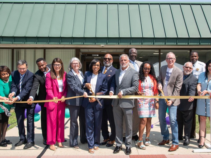 Dyer Care Center opened July 29, with local leaders, including Prince George’s County Executive Angela Alsobrooks (center), and center staff present to cut the ribbon for the new 24-hour mental health facility in Clinton, Maryland. (Courtesy of Angela Alsobrooks via Facebook)