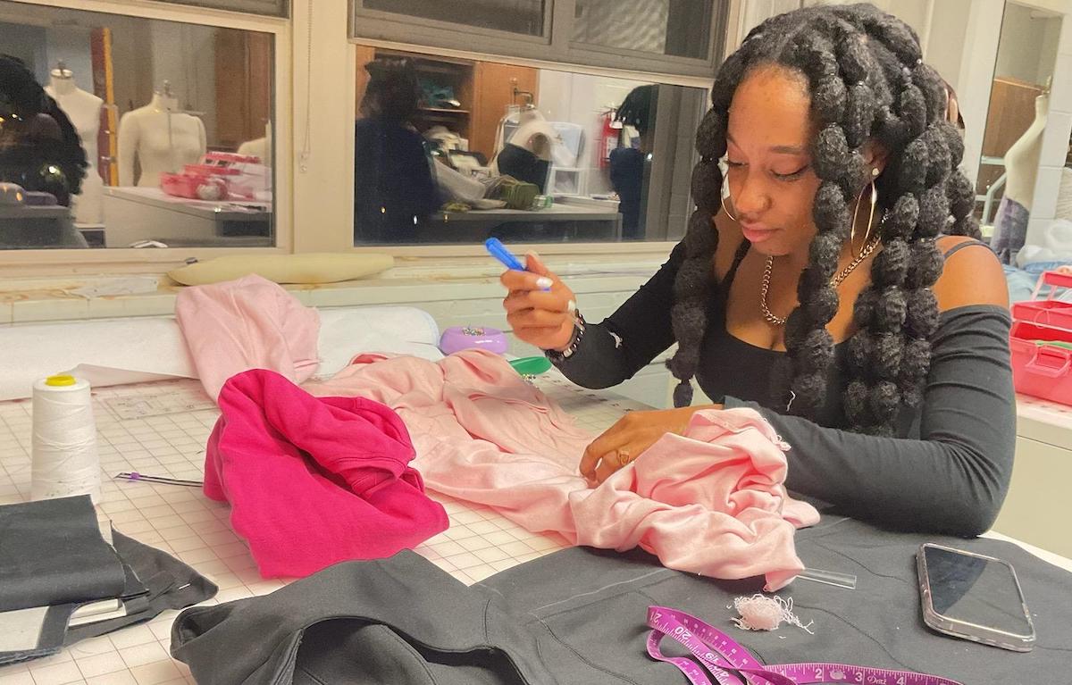 Courtney Cain is a student in the Howard University Fashion Design Program. Her creation will be featured in the “Upcycled Fashion Show,” a fundraiser presented by Dress for Success Washington DC (DFSWDC) on Nov. 10.