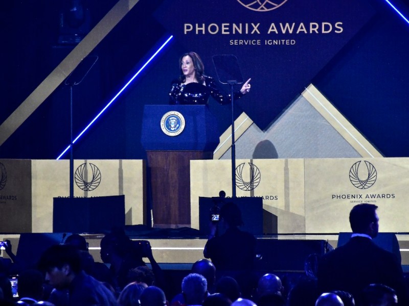 Vice President Kamala Harris, the 2024 Democratic presidential nominee, speaks at the Congressional Black Caucus Foundation’s Annual Legislative Conference Phoenix Awards on Sept. 14. (Robert R. Roberts/The Washington Informer)