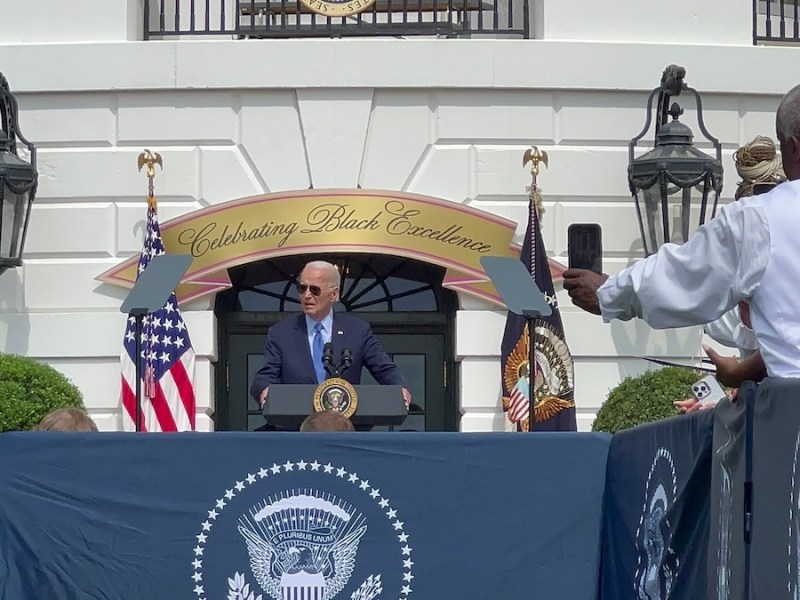 President Joe Biden speaks on the White House South Lawn for the inaugural Black Excellence Brunch, on Sept. 13, a celebration exclusively dedicated to honoring the achievements of African Americans. (Courtesy of TotallyRandie/Black Press USA)