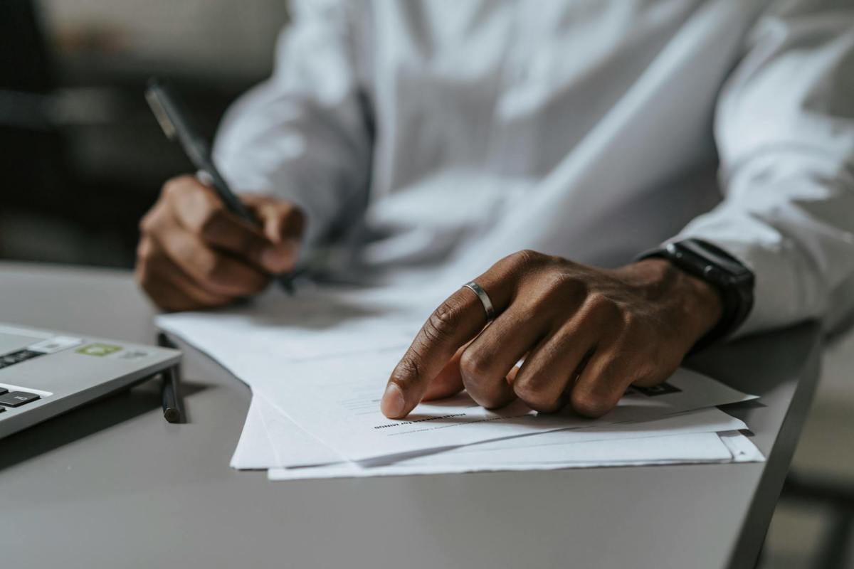 documents on the table