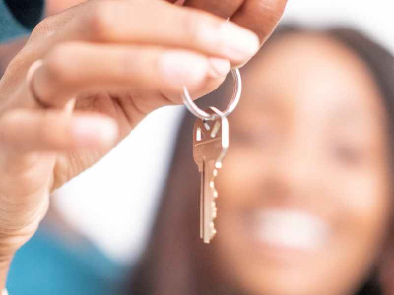 person holding a key